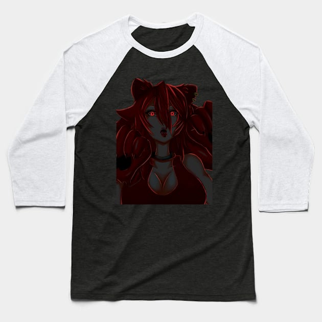 Catgirl Rawr! Yandere Edition Ominous Red Baseball T-Shirt by Warspanker